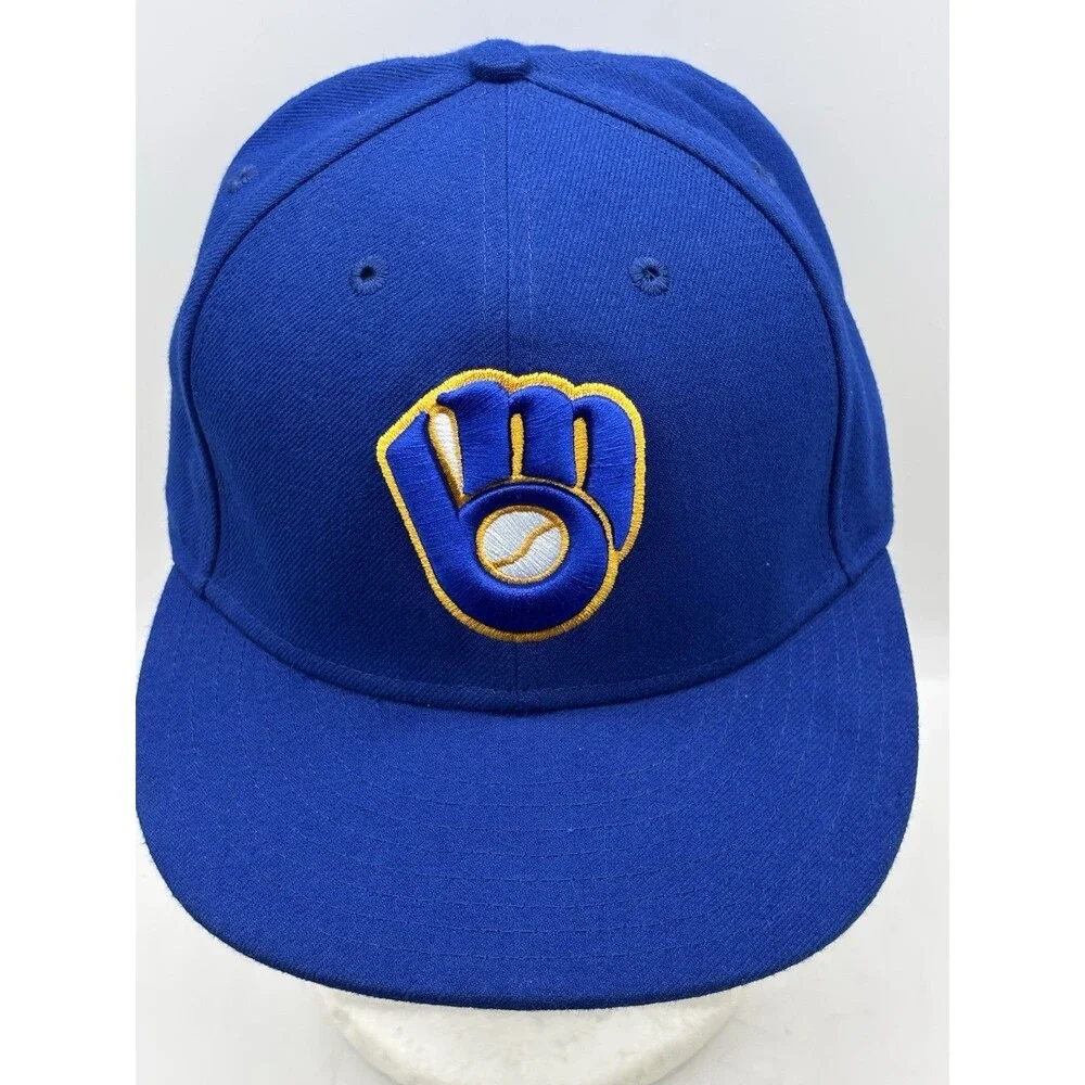 Milwaukee Brewers New Era 59FIFTY Fitted Hat 6 7/8 Royal Blue MLB